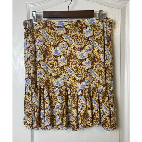 Free People Nadia Floral Ruffle Mini Skirt Women's Size 12 - Picture 4 of 9